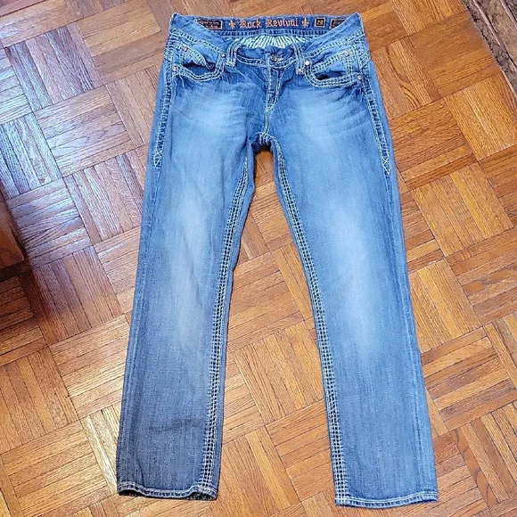 Rock Revival Scarlett Easy Crop Bootcut Denim Jeans Women's Size 29 - Picture 1 of 11